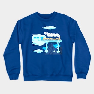 Pixel Art Sky Train Crewneck Sweatshirt